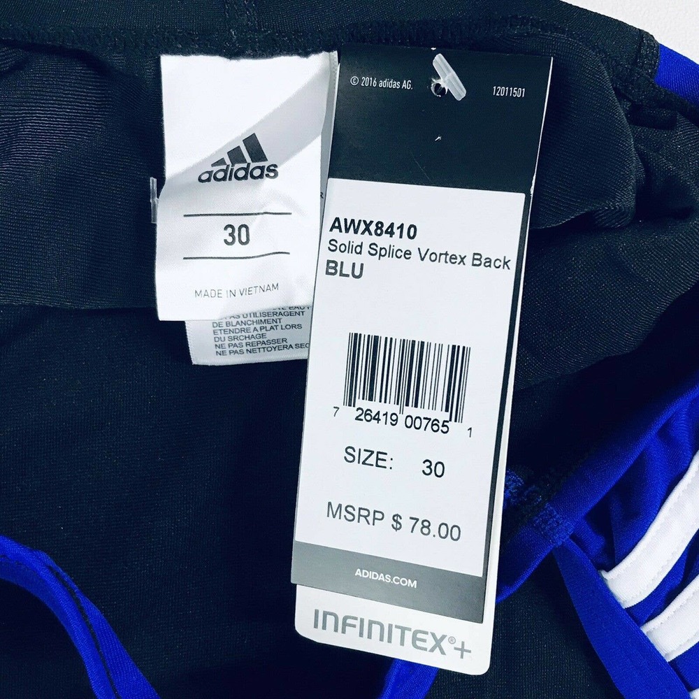 Adidas 30 One Piece Swim Solid Splice Vortex Back - image 2